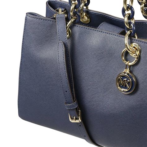 michael kors parker gold and navy blue women& 39|Michael Kors blue handbags.